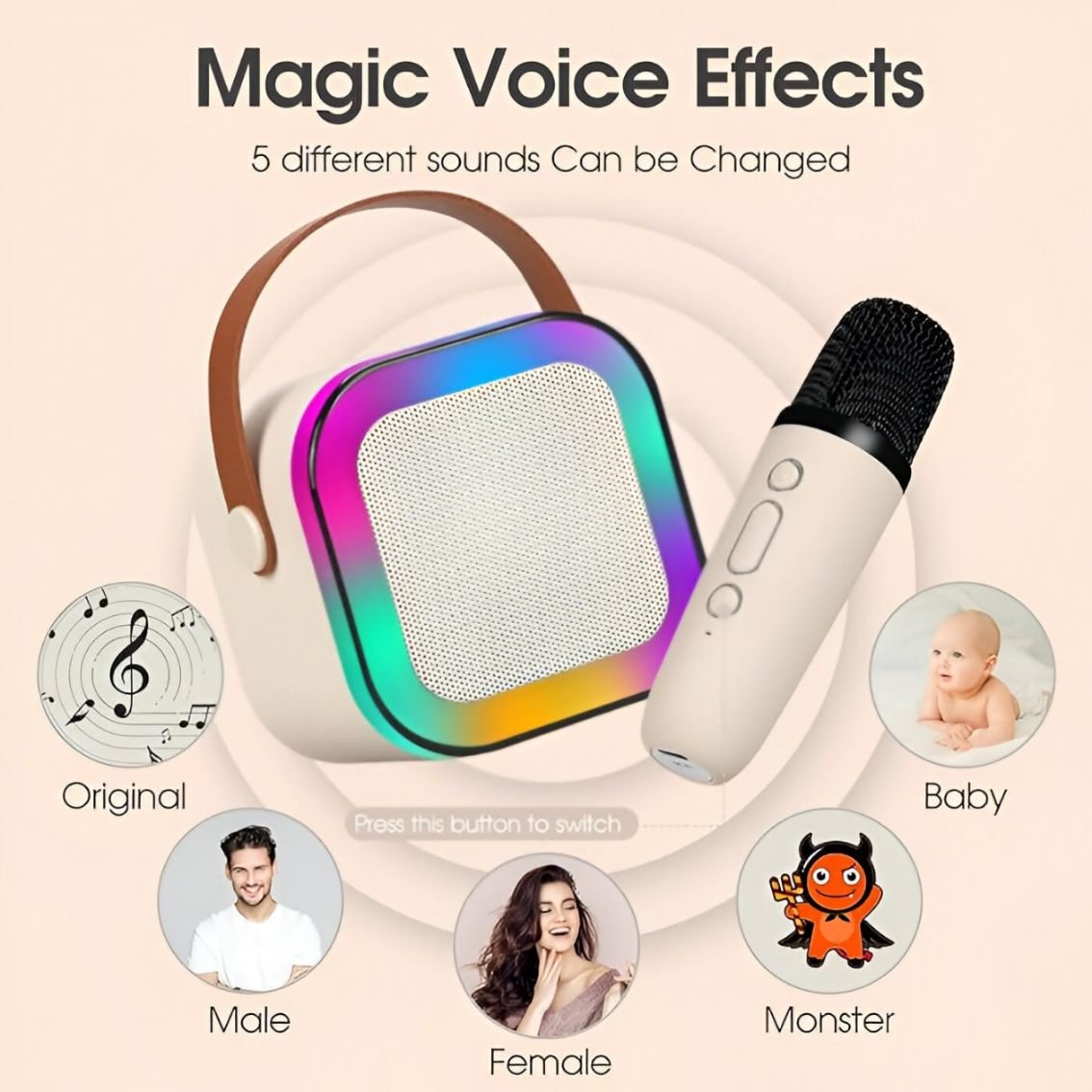 Karaoke Bluetooth Speaker with Wireless Mic