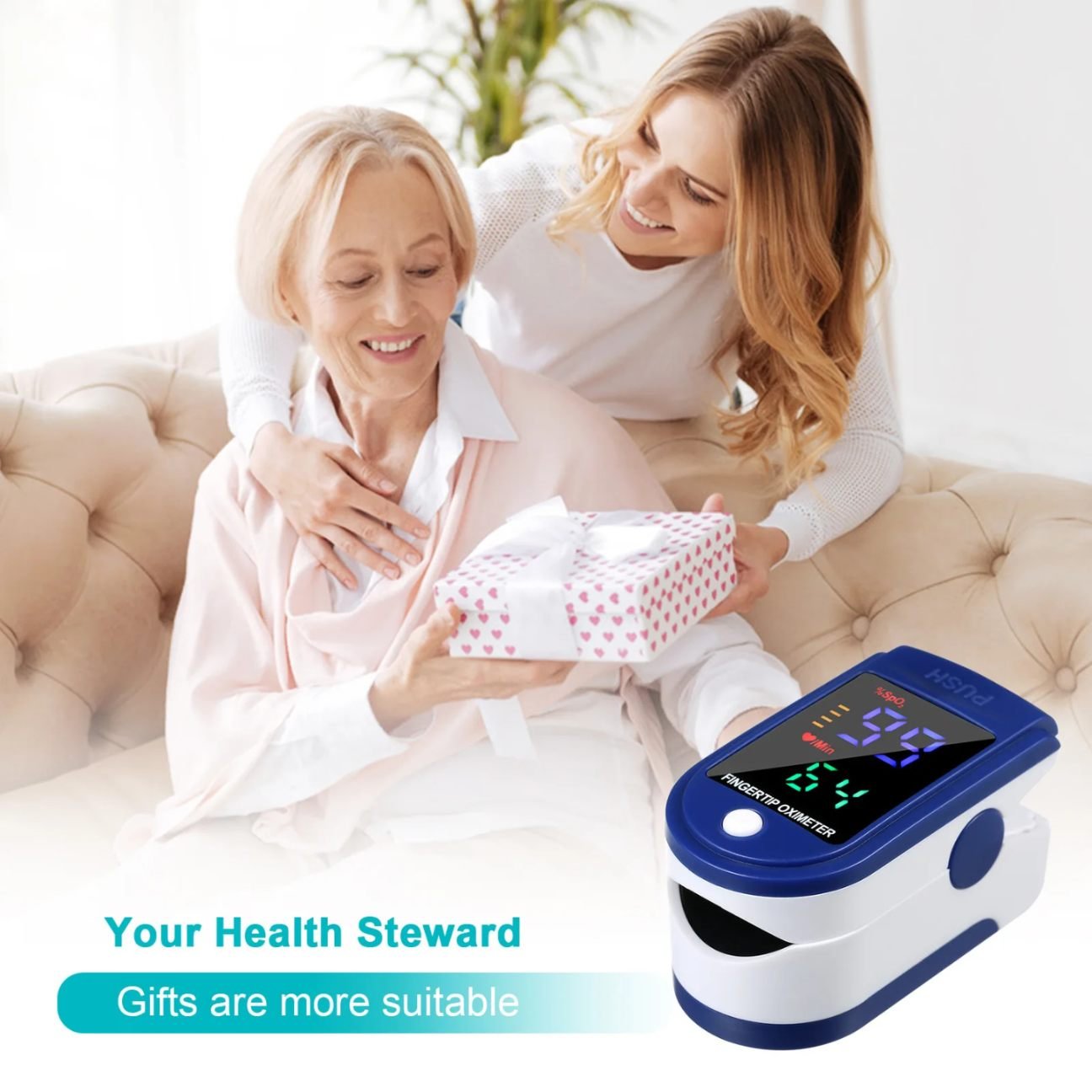 Digital Finger Pulse Oximeter with 2 Batteries | SpO₂ & Pulse Rate Monitor