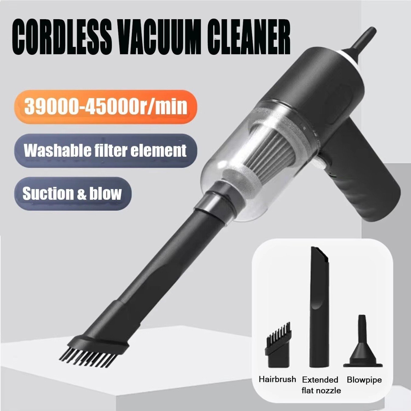 3-in-1 Portable Handheld Vacuum Cleaner with Blower