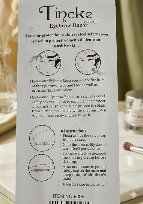 TineKe Eyebrow Razor for Women – Pack of 3 | Facial Hair Remover with Safety Cover