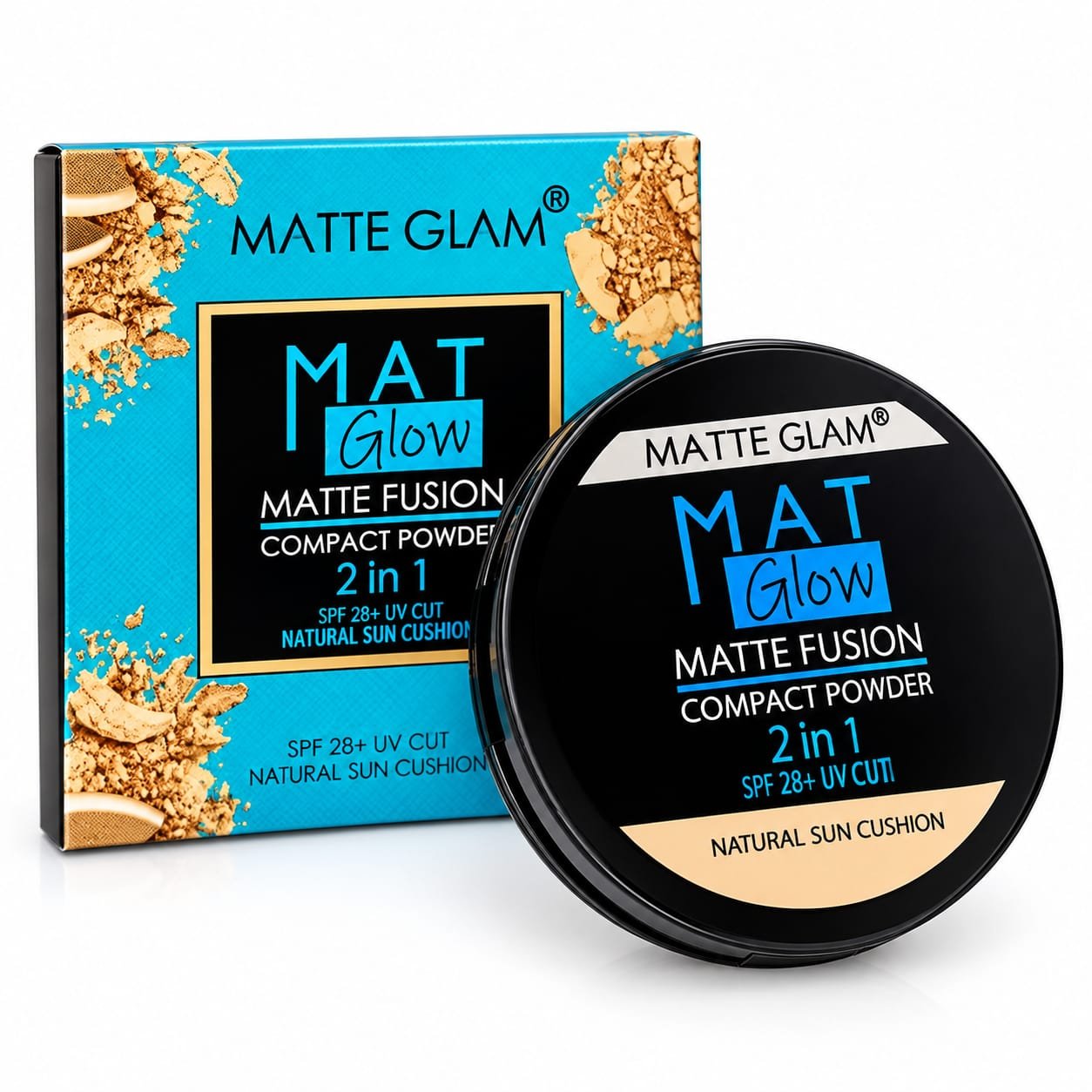 Matte Glam MAT Glow Matte Fusion Compact Powder 2 in 1 SPF 28+ UV Cut